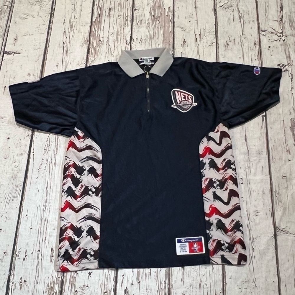 Vintage Boys Kids New Jersey Nets NBA Basketball Sports Champion Warmup Jersey